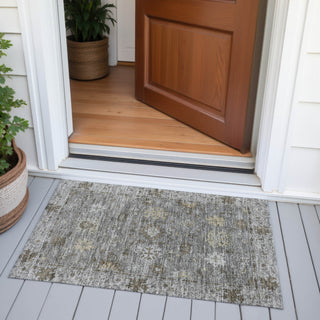 Piper Looms Chantille Global ACN2051 Pewter Machine Washable Area Rug Scatter Outdoor Lifestyle Image Feature