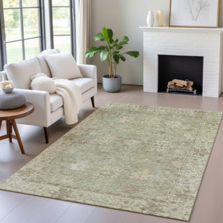 Piper Looms Chantille Global ACN2051 Sage Machine Washable Area Rug Lifestyle Image Feature