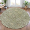 Piper Looms Chantille Global ACN2051 Sage Machine Washable Area Rug Round Lifestyle Image Feature