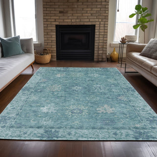 Piper Looms Chantille Global ACN2051 Teal Machine Washable Area Rug Lifestyle Image Feature