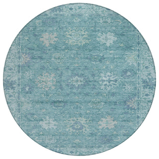 Piper Looms Chantille Global ACN2051 Teal Machine Washable Area Rug Round Main Image