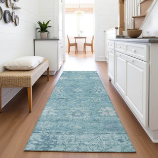 Piper Looms Chantille Global ACN2051 Teal Machine Washable Area Rug Runner Lifestyle Image Feature