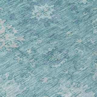 Piper Looms Chantille Global ACN2051 Teal Machine Washable Area Rug Swatch Image