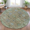 Piper Looms Chantille Global ACN2052 Brown Machine Washable Area Rug Round Lifestyle Image Feature