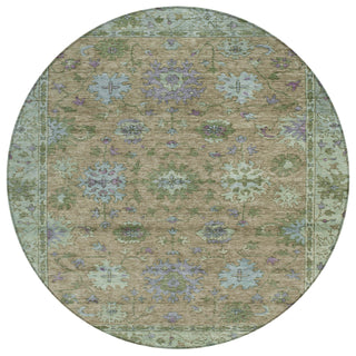 Piper Looms Chantille Global ACN2052 Brown Machine Washable Area Rug Round Main Image