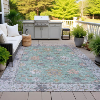 Piper Looms Chantille Global ACN2052 Mint Machine Washable Area Rug Outdoor Lifestyle Image Feature