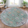 Piper Looms Chantille Global ACN2052 Mint Machine Washable Area Rug Round Lifestyle Image Feature