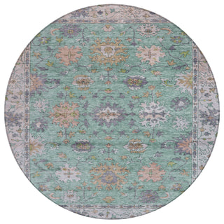 Piper Looms Chantille Global ACN2052 Mint Machine Washable Area Rug Round Main Image