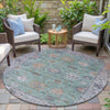 Piper Looms Chantille Global ACN2052 Mint Machine Washable Area Rug Round Outdoor Lifestyle Image Feature