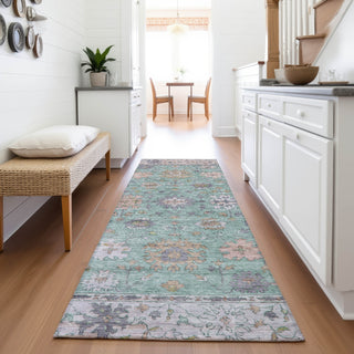 Piper Looms Chantille Global ACN2052 Mint Machine Washable Area Rug Runner Lifestyle Image Feature
