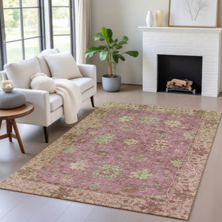 Piper Looms Chantille Global ACN2052 Pink Machine Washable Area Rug Lifestyle Image Feature