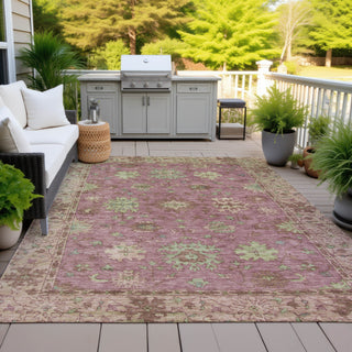 Piper Looms Chantille Global ACN2052 Pink Machine Washable Area Rug Outdoor Lifestyle Image Feature