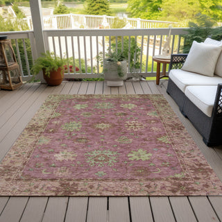 Piper Looms Chantille Global ACN2052 Pink Machine Washable Area Rug Outdoor Lifestyle Image Feature