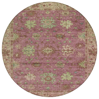 Piper Looms Chantille Global ACN2052 Pink Machine Washable Area Rug Round Main Image