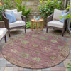 Piper Looms Chantille Global ACN2052 Pink Machine Washable Area Rug Round Outdoor Lifestyle Image Feature