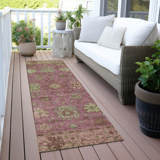 Piper Looms Chantille Global ACN2052 Pink Machine Washable Area Rug Runner Outdoor Lifestyle Image Feature