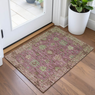 Piper Looms Chantille Global ACN2052 Pink Machine Washable Area Rug Scatter Lifestyle Image Feature