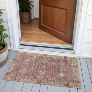 Piper Looms Chantille Global ACN2052 Pink Machine Washable Area Rug Scatter Outdoor Lifestyle Image Feature
