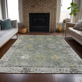 Piper Looms Chantille Global ACN2052 Sage Machine Washable Area Rug Lifestyle Image Feature