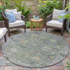 Piper Looms Chantille Global ACN2052 Sage Machine Washable Area Rug Round Outdoor Lifestyle Image Feature
