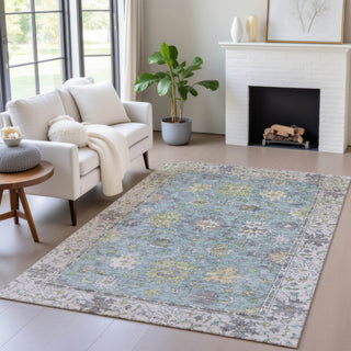 Piper Looms Chantille Global ACN2052 Seafoam Machine Washable Area Rug Lifestyle Image Feature