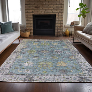 Piper Looms Chantille Global ACN2052 Seafoam Machine Washable Area Rug Lifestyle Image Feature