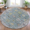 Piper Looms Chantille Global ACN2052 Seafoam Machine Washable Area Rug Round Lifestyle Image Feature
