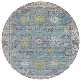 Piper Looms Chantille Global ACN2052 Seafoam Machine Washable Area Rug Round Main Image