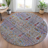 Piper Looms Chantille Americana ACN2053 Blue Machine Washable Area Rug Round Lifestyle Image Feature