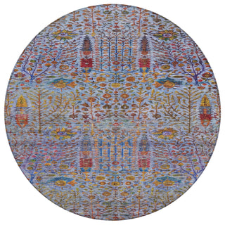 Piper Looms Chantille Americana ACN2053 Blue Machine Washable Area Rug Round Main Image