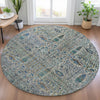 Piper Looms Chantille Americana ACN2053 Brown Machine Washable Area Rug Round Lifestyle Image Feature