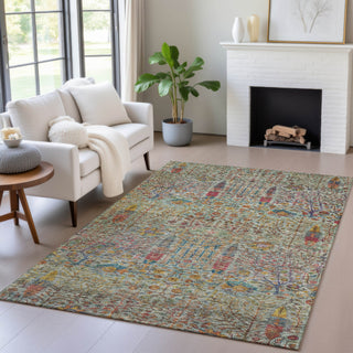 Piper Looms Chantille Americana ACN2053 Green Machine Washable Area Rug Lifestyle Image Feature