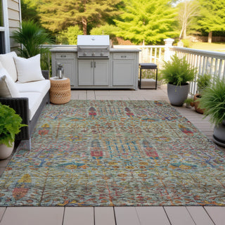 Piper Looms Chantille Americana ACN2053 Green Machine Washable Area Rug Outdoor Lifestyle Image Feature