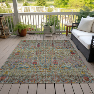 Piper Looms Chantille Americana ACN2053 Green Machine Washable Area Rug Outdoor Lifestyle Image Feature