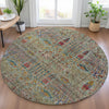 Piper Looms Chantille Americana ACN2053 Green Machine Washable Area Rug Round Lifestyle Image Feature