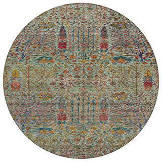 Piper Looms Chantille Americana ACN2053 Green Machine Washable Area Rug Round Main Image