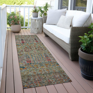 Piper Looms Chantille Americana ACN2053 Green Machine Washable Area Rug Runner Outdoor Lifestyle Image Feature