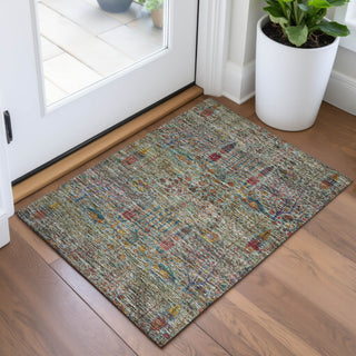 Piper Looms Chantille Americana ACN2053 Green Machine Washable Area Rug Scatter Lifestyle Image Feature