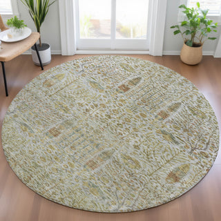 Piper Looms Chantille Americana ACN2053 Linen Machine Washable Area Rug Round Lifestyle Image Feature
