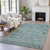 Piper Looms Chantille Americana ACN2053 Teal Machine Washable Area Rug Lifestyle Image Feature