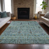 Piper Looms Chantille Americana ACN2053 Teal Machine Washable Area Rug Lifestyle Image Feature