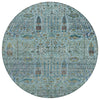 Piper Looms Chantille Americana ACN2053 Teal Machine Washable Area Rug Round Main Image