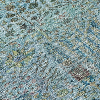 Piper Looms Chantille Americana ACN2053 Teal Machine Washable Area Rug Swatch Image
