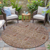 Piper Looms Chantille Americana ACN2053 Terracotta Machine Washable Area Rug Round Outdoor Lifestyle Image Feature