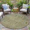 Piper Looms Chantille Americana ACN2053 Wheat Machine Washable Area Rug Round Outdoor Lifestyle Image Feature
