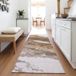 Piper Looms Chantille Abstract ACN2054 Brown Machine Washable Area Rug Runner Lifestyle Image Feature