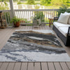 Piper Looms Chantille Abstract ACN2054 Gray Machine Washable Area Rug Outdoor Lifestyle Image Feature