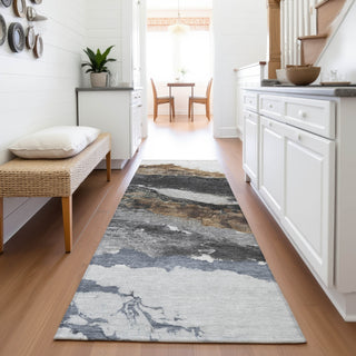 Piper Looms Chantille Abstract ACN2054 Gray Machine Washable Area Rug Runner Lifestyle Image Feature