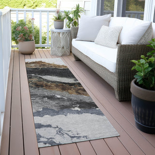 Piper Looms Chantille Abstract ACN2054 Gray Machine Washable Area Rug Runner Outdoor Lifestyle Image Feature