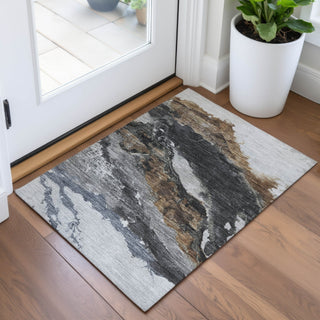 Piper Looms Chantille Abstract ACN2054 Gray Machine Washable Area Rug Scatter Lifestyle Image Feature
